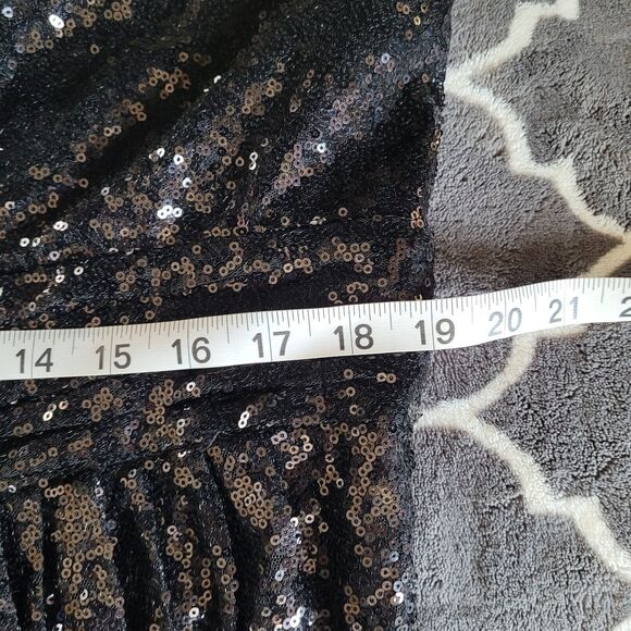 Kate Kasin Sequin Formal Cocktail Evening Maxi Dress Black Size 18w Sleeveless - Picture 6 of 11